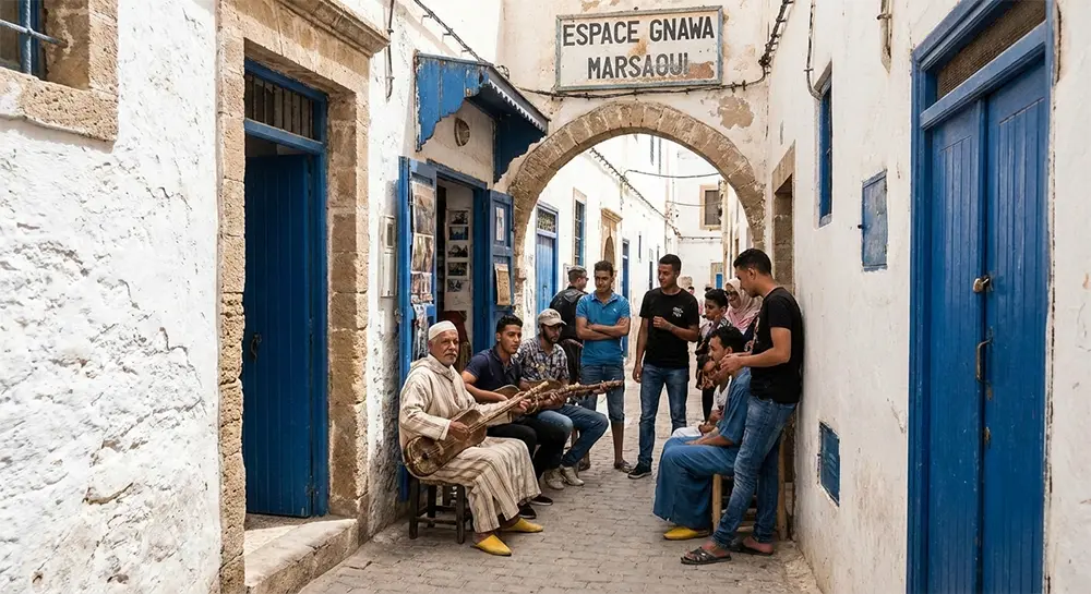 The ancient medina of Essaouira — cradle of the Marsaoui Gnawa style