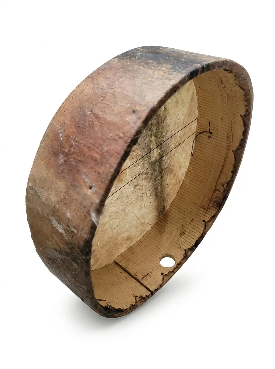 Traditional Moroccan bendir drum gnawa berber acacia wood