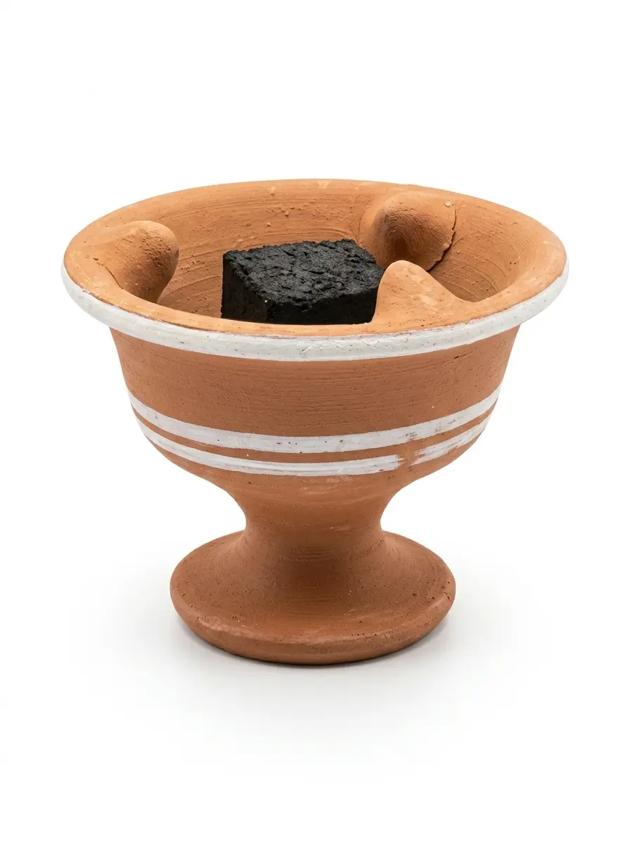 Handcrafted Moroccan clay bakhour burner traditional incense holder