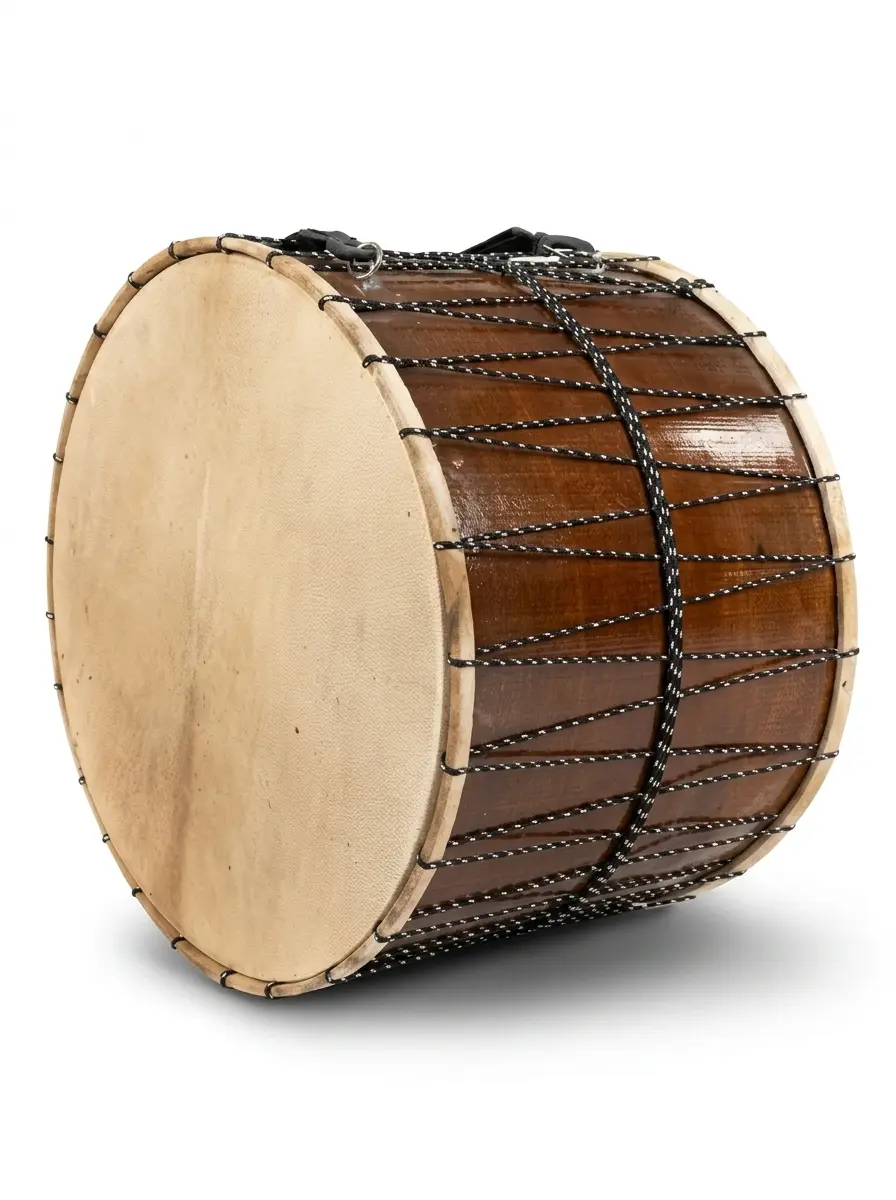 Professional gnawa tbel drum walnut natural skin handcrafted