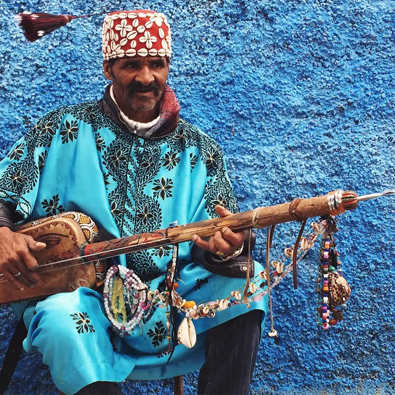 Gnawa ceremony with guembri